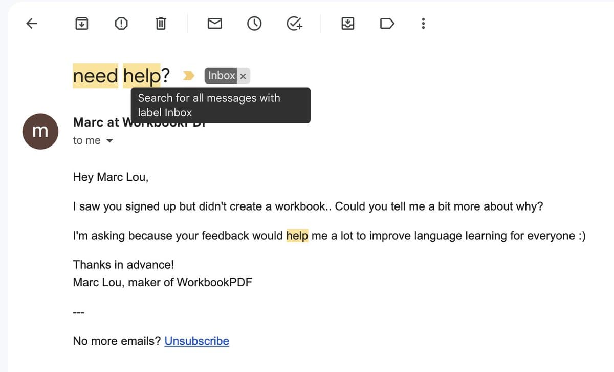 This email gets 10% reply rate 🤩 - sent 1 hour after signup if no purchase - subject line looks written by human - get…