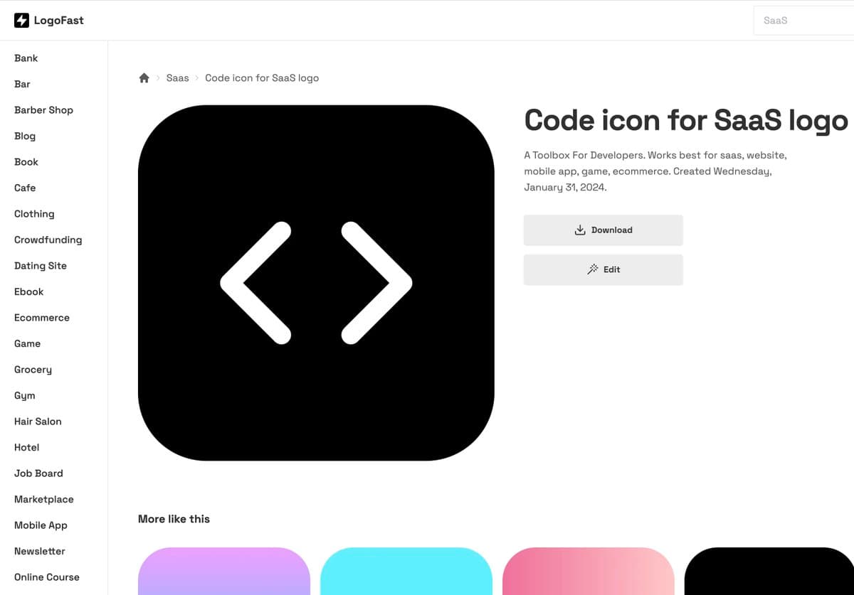 Each logo gets a page with the user query. Anyone browsing Google can find it, download it, or edit it.