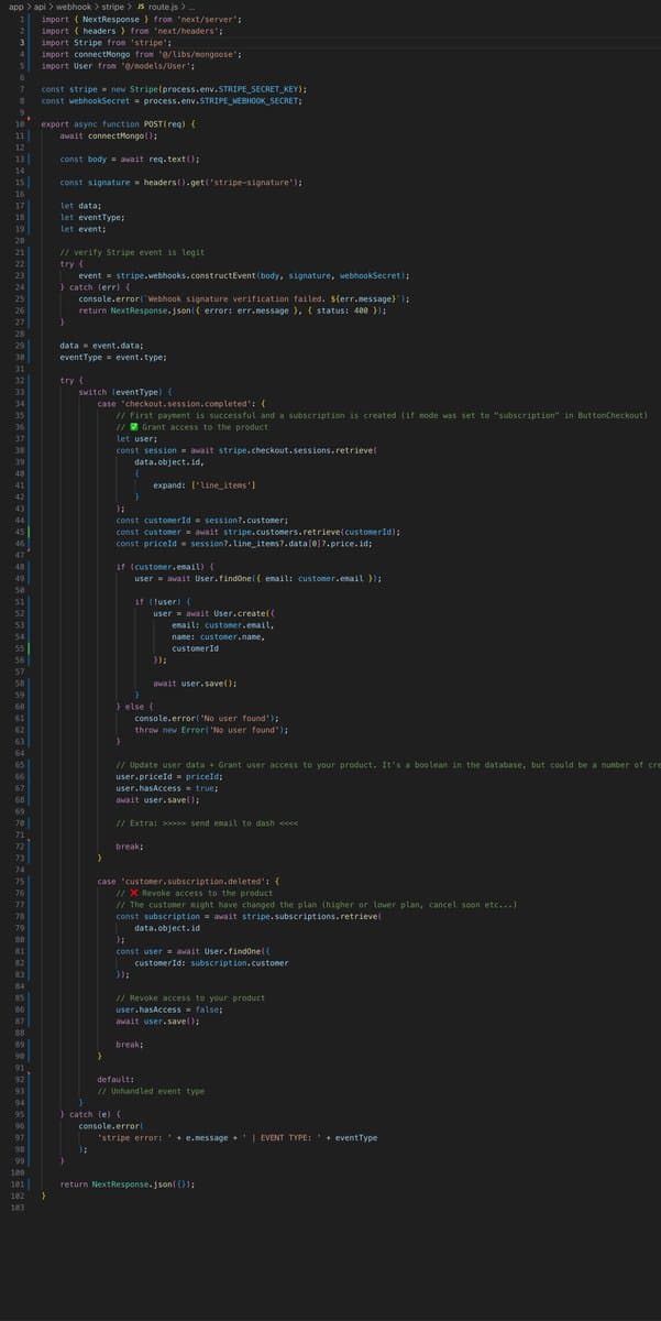 The fastest to set up Stripe subscriptions: 1. Customer subscribes with a payment link 2. Grant/revoke access with this…
