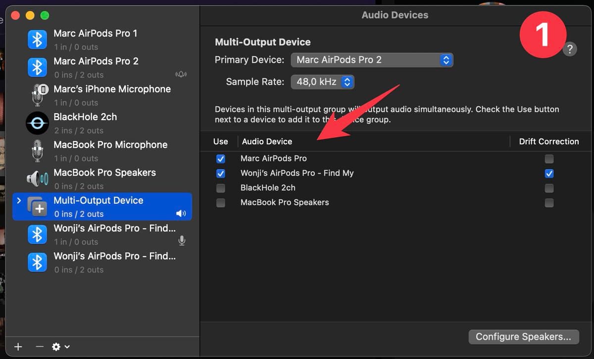 How to connect 1 MacBook to 2+ Airpods: 1. Pair both AirPods 2. Open the Audio MIDI Setup app, create a new channel, and…