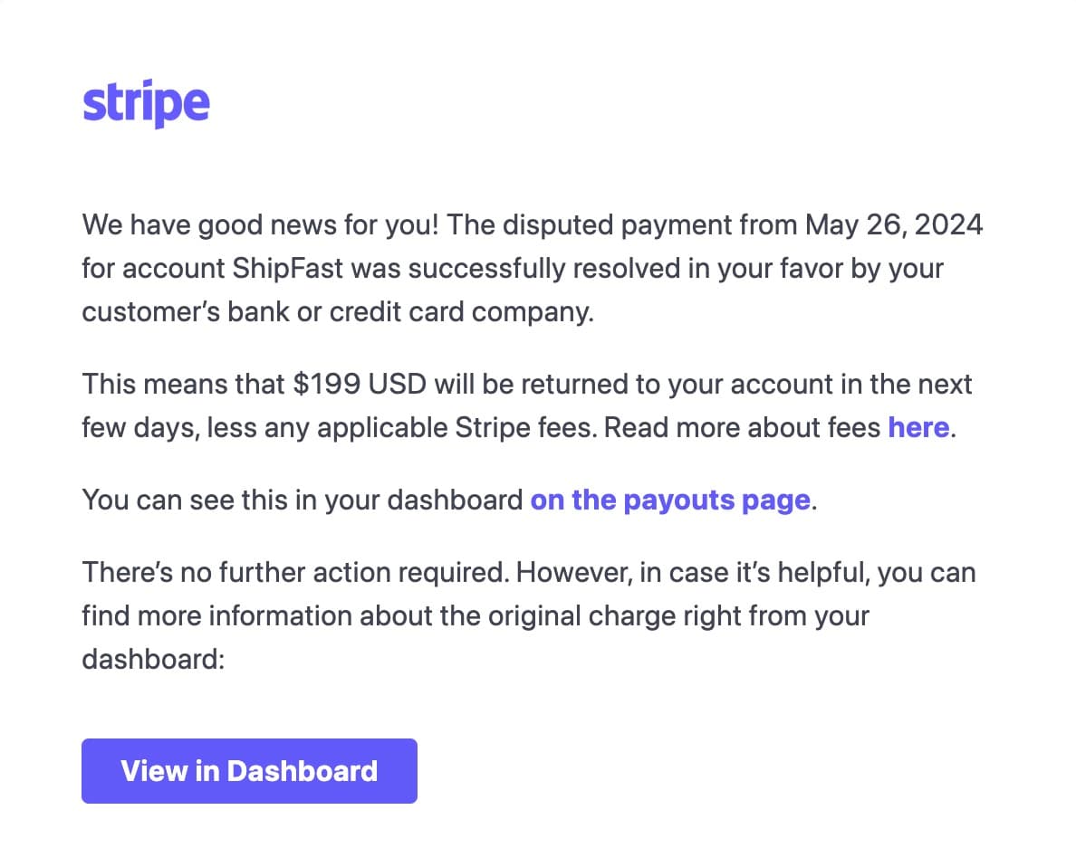 I won my first dispute 🥳 Customer reported Services Not Received. I fought back with these evidence: - Database records…