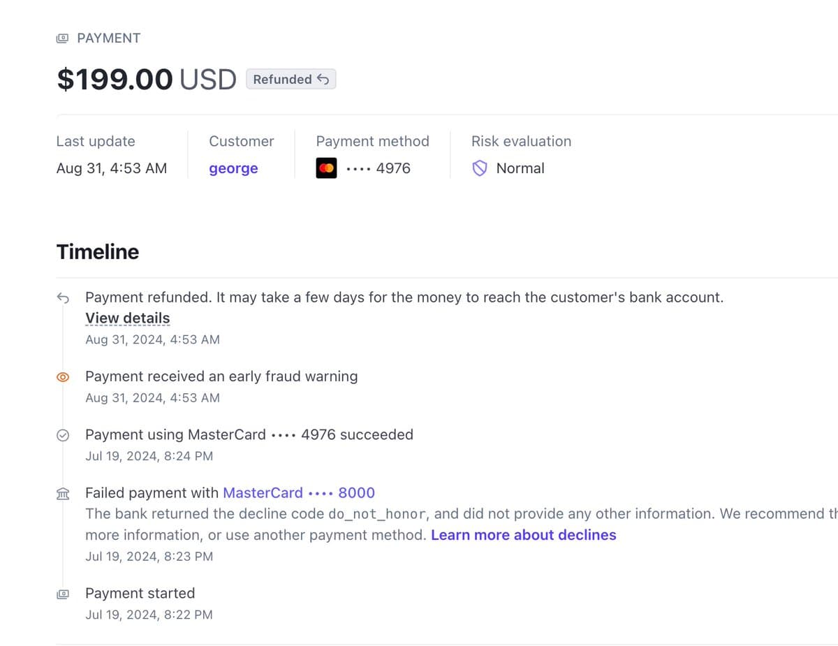 WTF my little startup saved me 4 disputes overnight 🤯 I got 4 stolen card events in my sleep. 0 emails from Stripe…