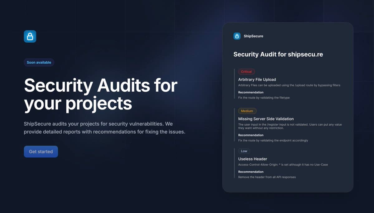 And if you don't want to ship bugs to prod, let Simon audit your code. He just launched ShipSecu.re.