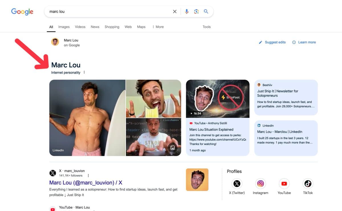 Mum, I made it 🥹 I have my own little Google Knowledge Graph 🤩 I didn't pay for this, nor did I request it. It…