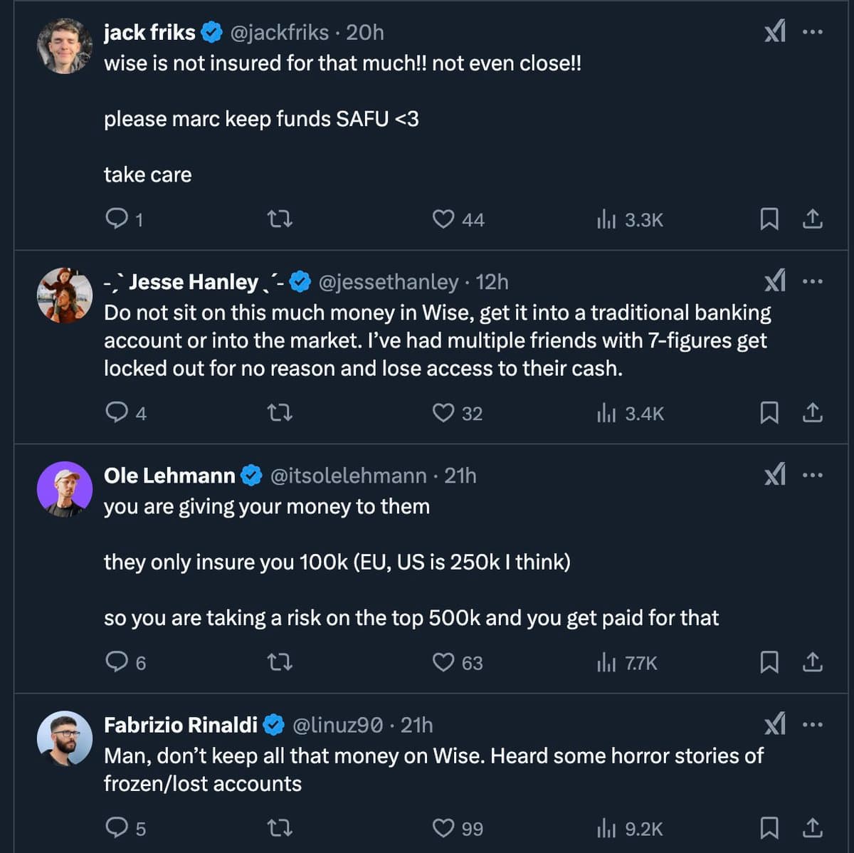 I've been using @Wise for 6 years and love it, but I lost trust instantly after reading all the comments. I'm…