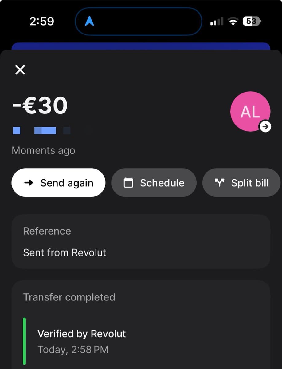 My sister struggles to exercise consistently. So I'm sending her $30 per week when she does. Every Sunday 23:59 pm she…