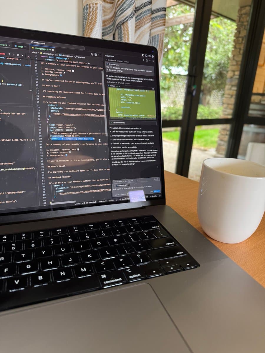 + rainy Sunday morning + hip-hop jazz in my ears + shipped changelogs for DataFast it took 2 hours to build everything…