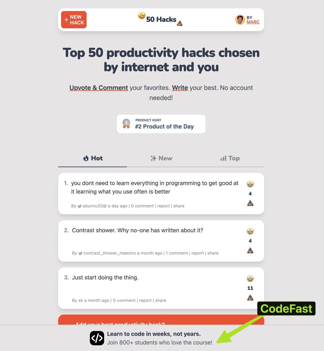 This is my favorite marketing hack. All my websites combined get ~10,000 visitors/day thanks to SEO, audience building…