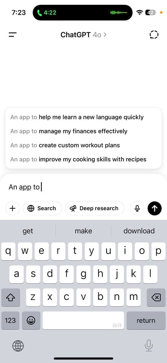 How to find startup ideas: 1. Open ChatGPT app 2. Search for "app to <verb>" 3. Ship 4. Ship 5. Ship