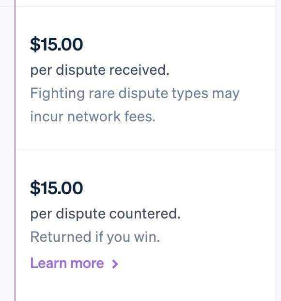 1 dispute in Stripe now costs -$30 🥲