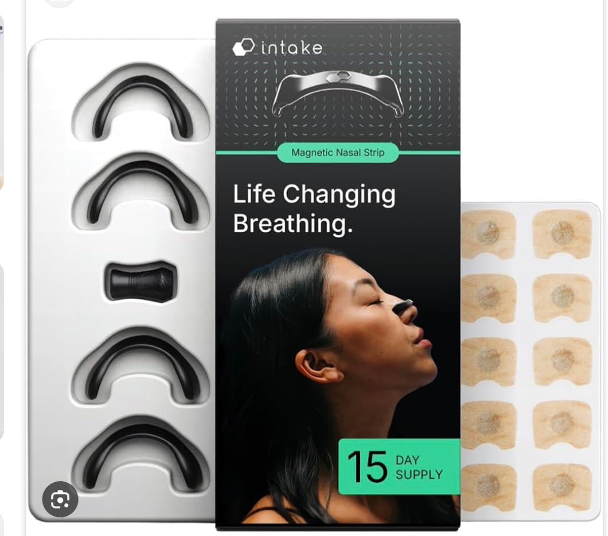 I just tried these magnetic nose strips, and it's SO good. The difference with regular nose patches: + opens nostrils…