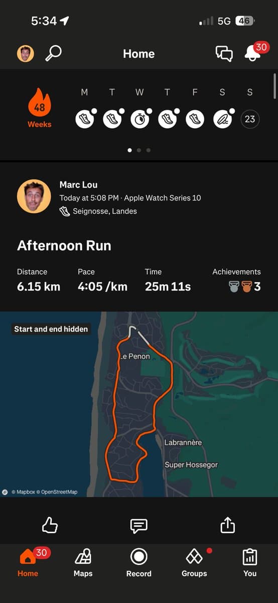 Day 9: Surf was too good this morning so I ran on the afternoon instead.