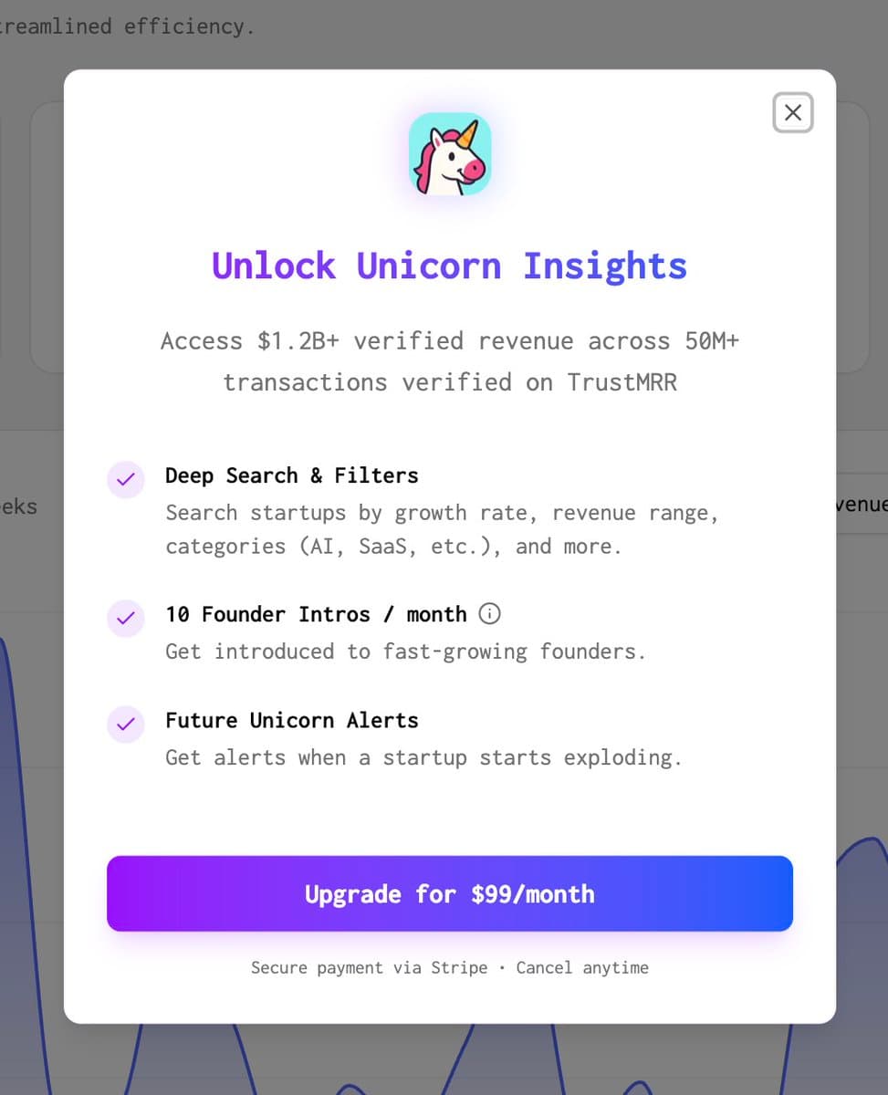 Thinking out loud: I'm trying to monetize TrustMRR beyond just using ads. The platform has $1.2 billion of verified…