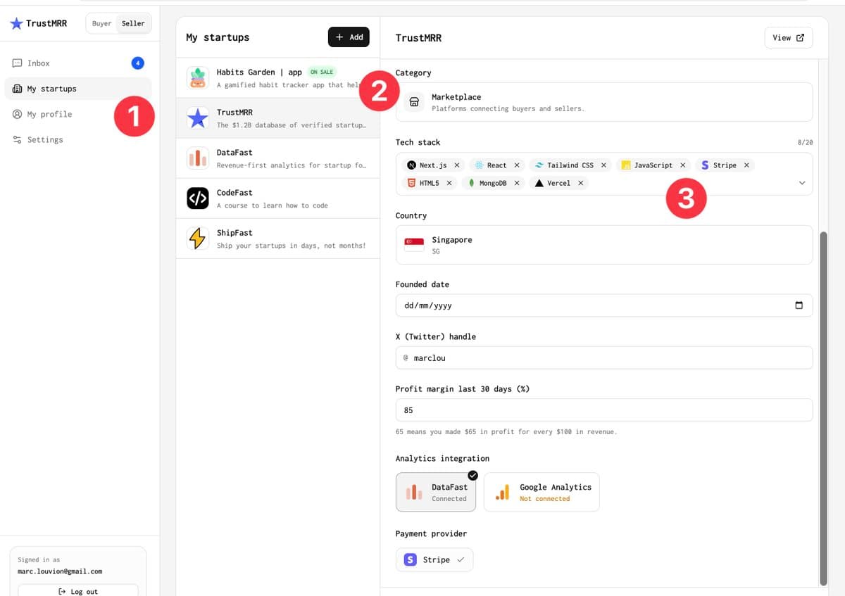 To choose your startup tech stack: > trustmrr.com/dashboard