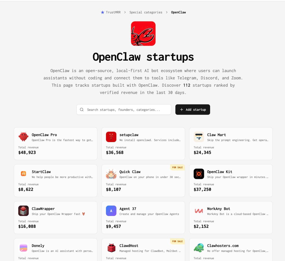 Now ranking #3 on TrustMRR's OpenClaw startups: trustmrr.com/special-catego…