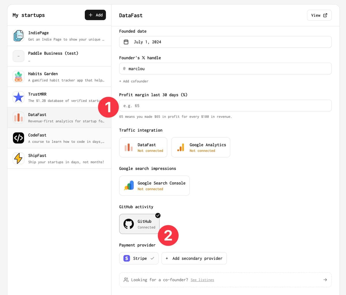 Start here: trustmrr.com/dashboard
