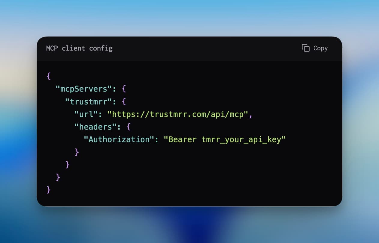 I added an MCP to TrustMRR