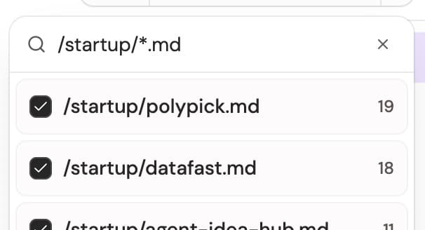 I added wildcard path matching to DataFast's bot traffic feature So it's easier to know if a group of URLs is crawled by…