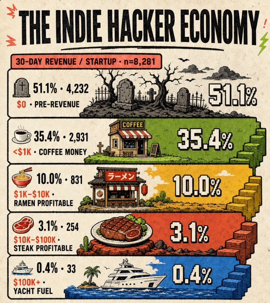 51% of startups make $0 in 30 days