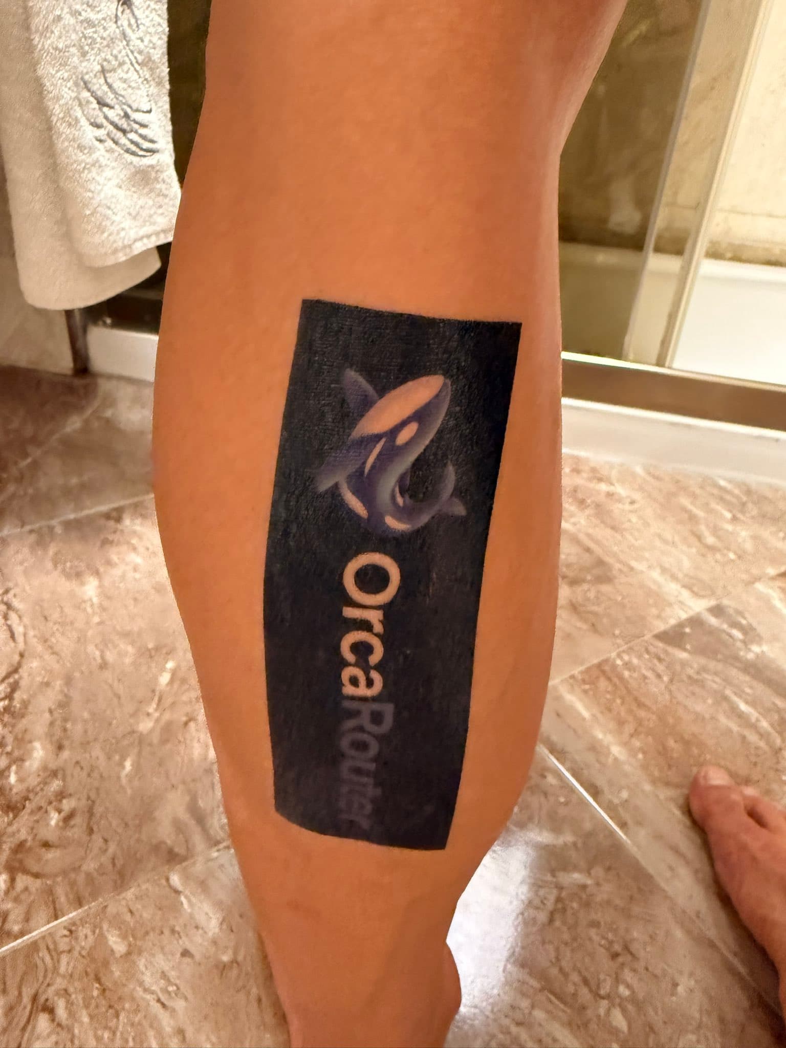 The calves tattoos were spare, almost like new!