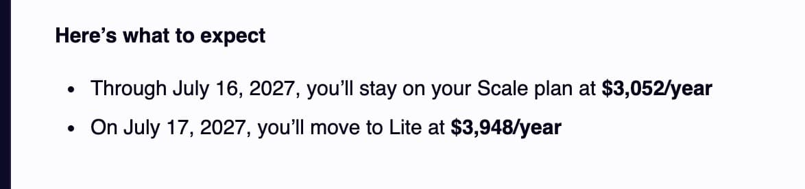 "just a quick update to let you know you'll pay more for less 🤗"